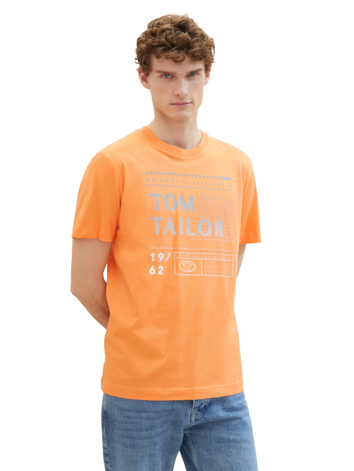 Pánské tričko k.r. TOM TAILOR oranžové