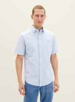 Pánská košile s krátkým rukávem  Tom Tailor  modrá/bílá