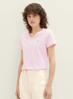 Dámské tričko  Tom Tailor  růžovo-bílé