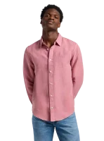 Pánská košile LEE Patch Shirt dlouhý rukáv růžová