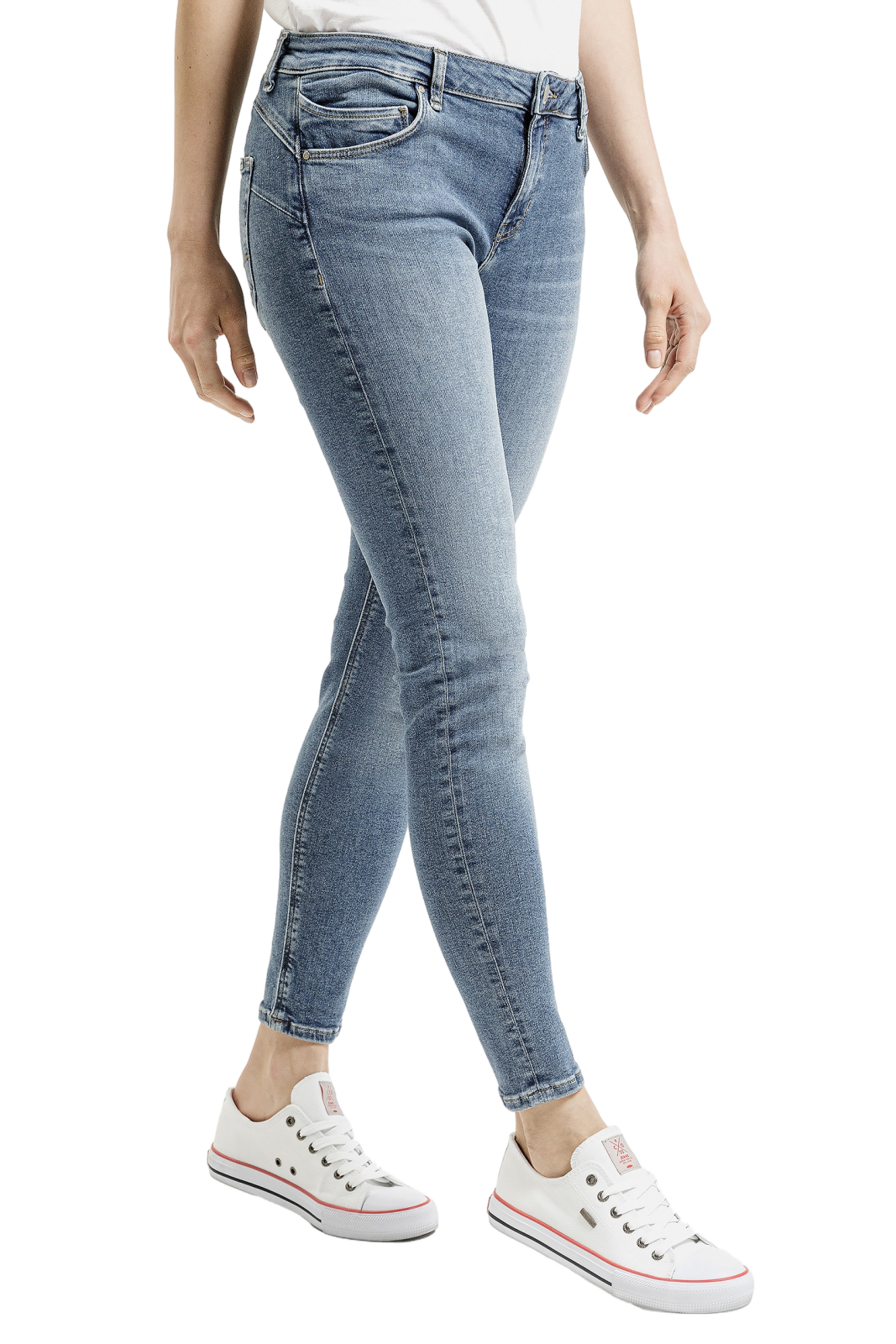 Dámské džíny CROSS JEANS Page Push Up světle modré-seprané - 31/32