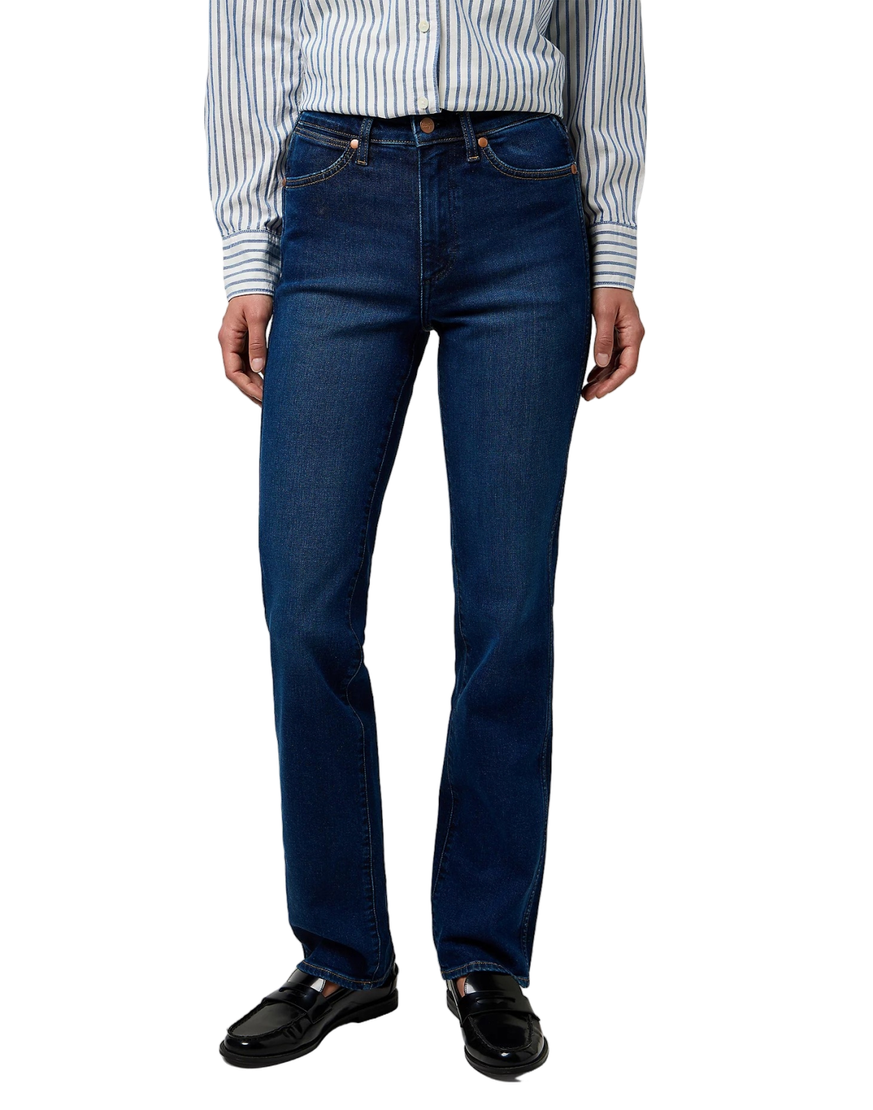 Dámské džíny WRANGLER Straight tmavě modré-seprané - 32/32
