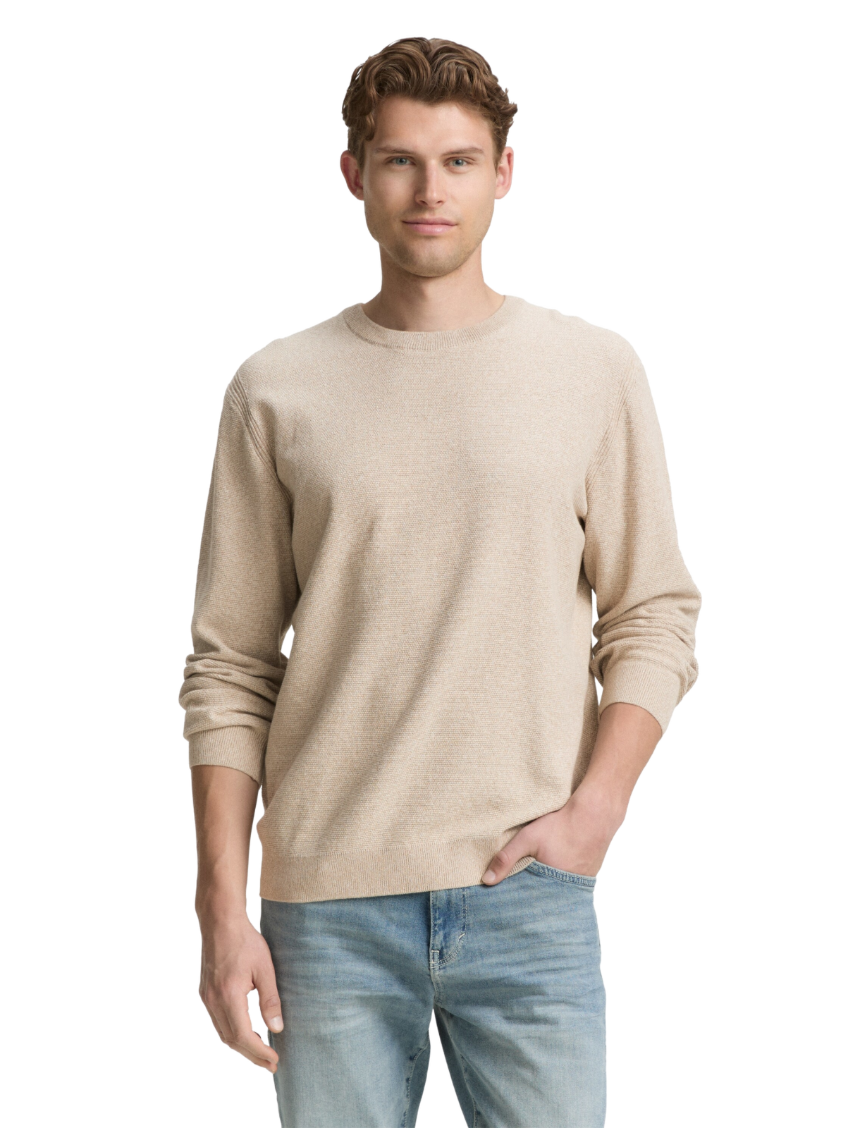 Pánský svetr TOM TAILOR béžový - XXL