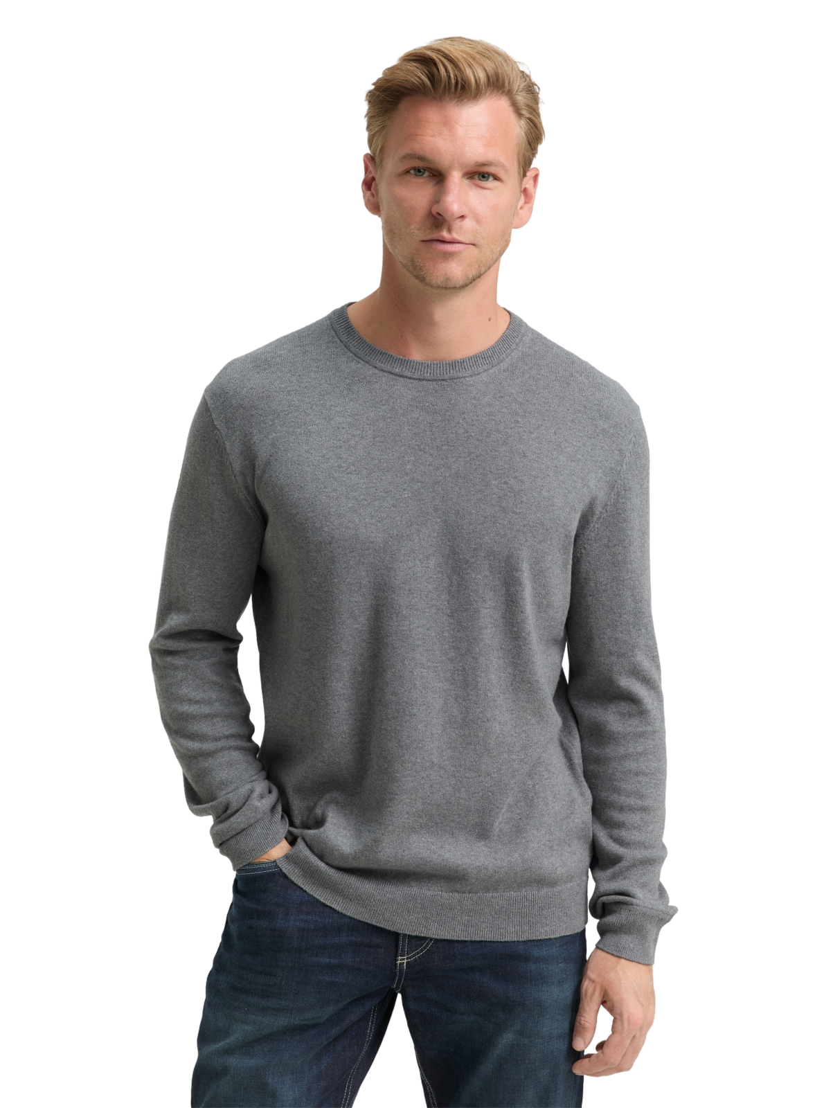 Pánský svetr TOM TAILOR šedý - XXL