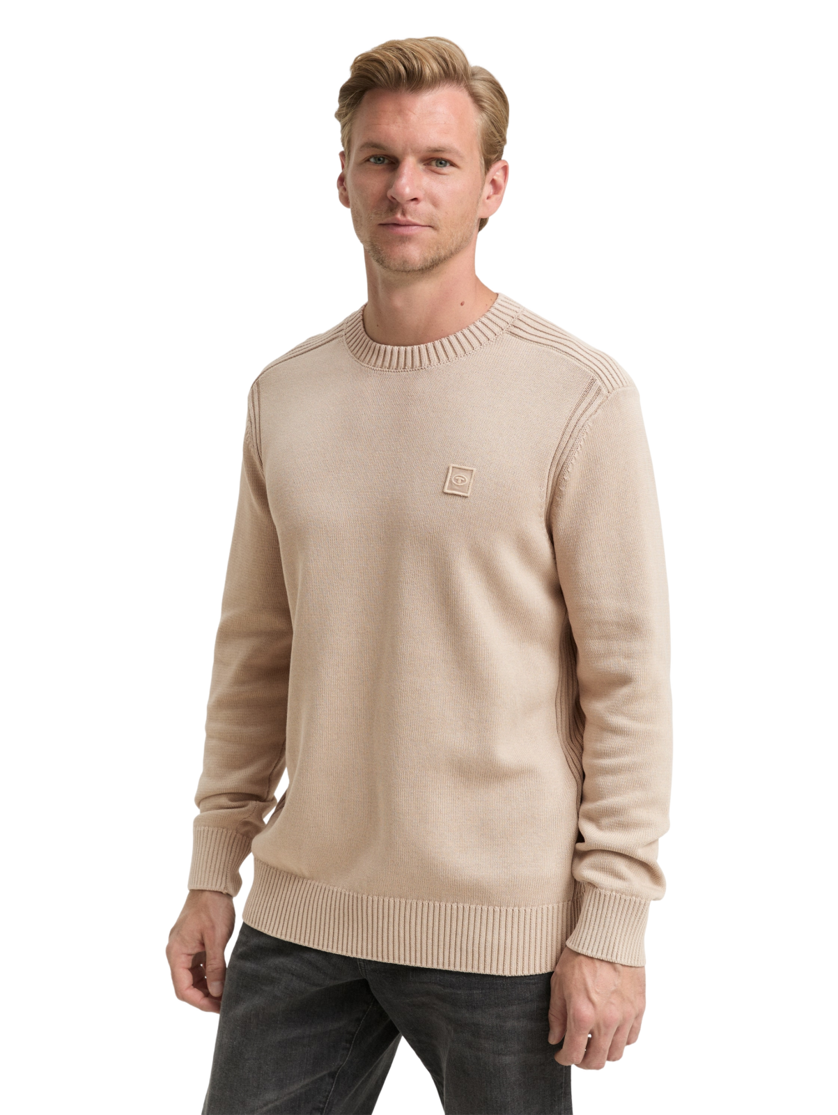 Pánský svetr TOM TAILOR béžový - 3XL