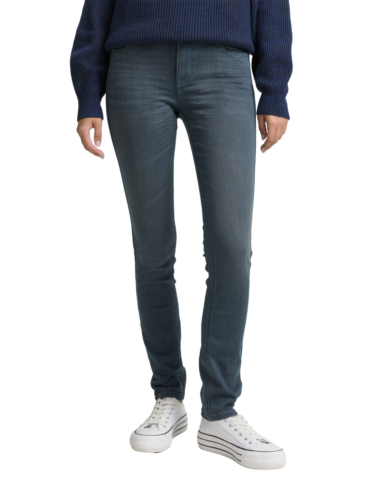Dámské džíny TOM TAILOR TTLene slim klasicky modré-vyšisované - 29/32