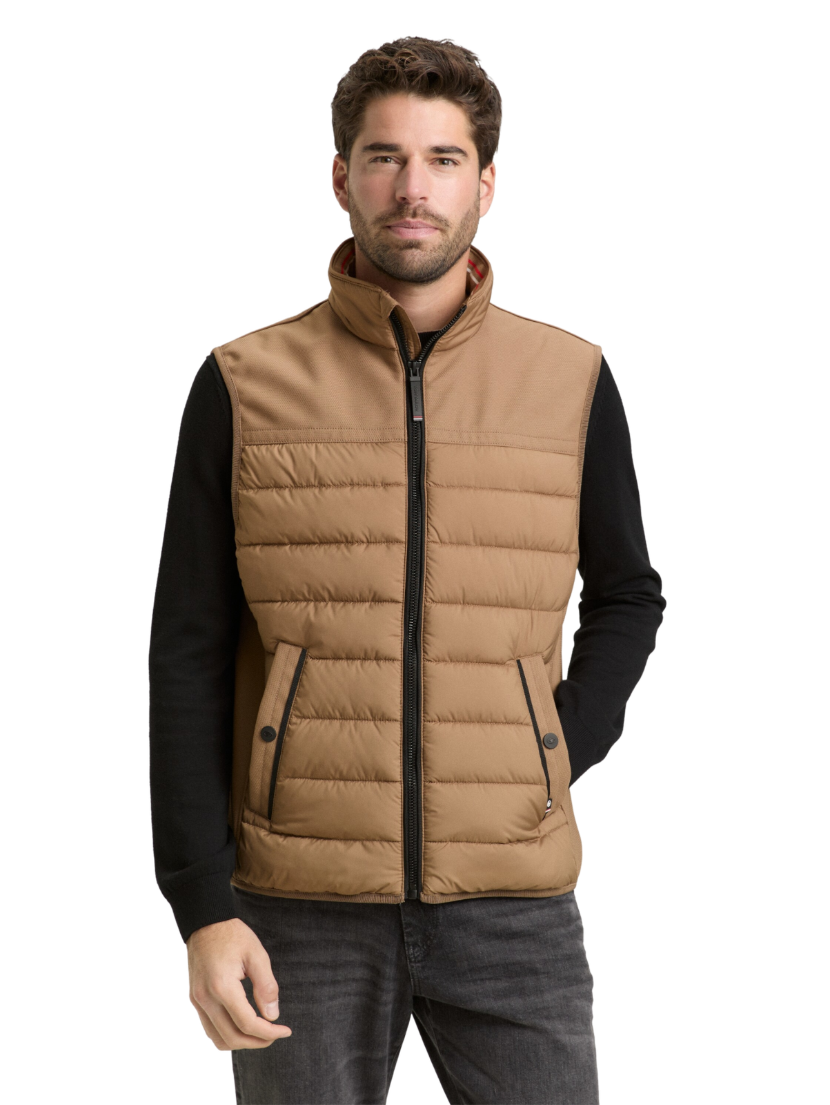 Pánská vesta TOM TAILOR hnědá - 3XL