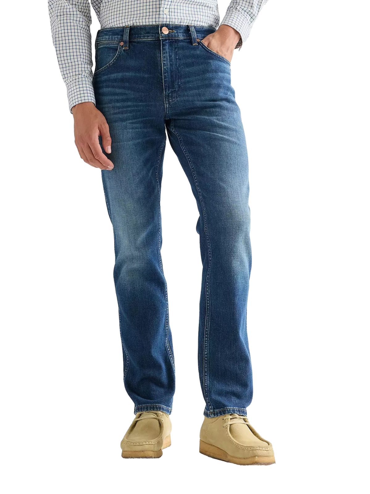 Pánské džíny  WRANGLER Greensboro klasicky modré-seprané - 38/32
