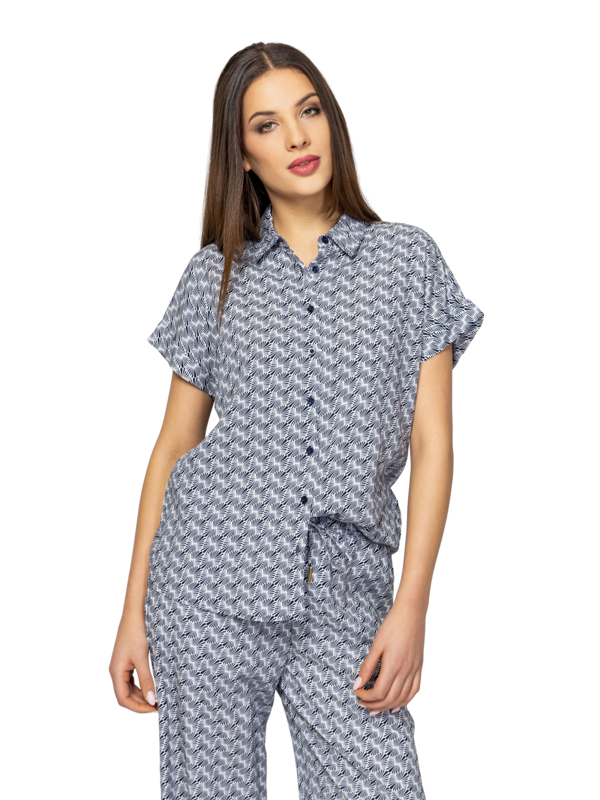 Dámská halenka  HEAVY TOOLS Rhinty modro-bílá - S