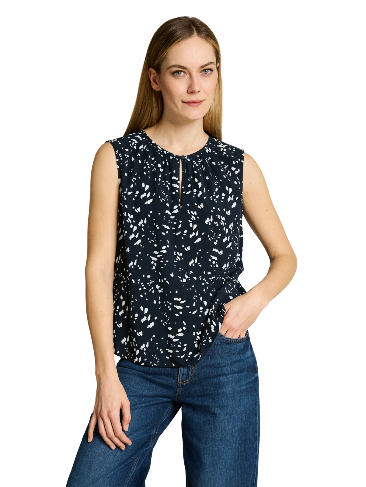 Dámská halenka TOM TAILOR modro-bílá - 40