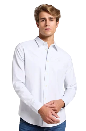 Pánská košile  LEE Patch dlouhý rukáv Shirt bílá