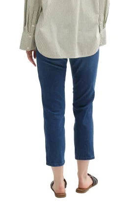 Dámské džíny TOM TAILOR Alexa Cropped slim fit tmavě modré-seprané - 26/26