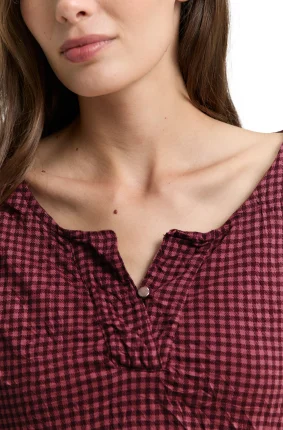 Dámská halenka TOM TAILOR s dlouhým rukávem vínová - XL