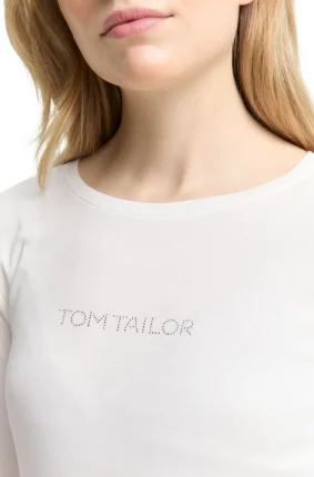 Dámské tričko TOM TAILOR s 3/4 rukávem bílé - S