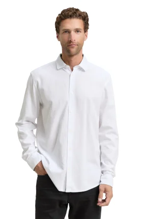Pánská košile TOM TAILOR dlouhý rukáv bílá - 3XL