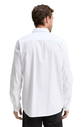 Pánská košile TOM TAILOR dlouhý rukáv bílá - 3XL