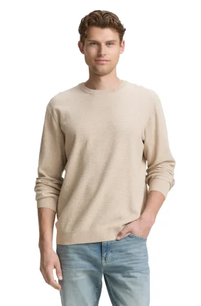 Pánský svetr TOM TAILOR béžový - XL
