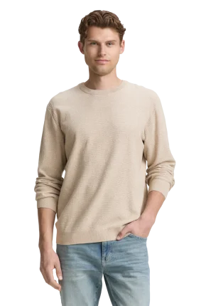 Pánský svetr TOM TAILOR béžový - XL