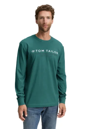 Pánské tričko TOM TAILOR dlouhý rukáv zelené - L