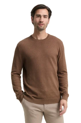 Pánský svetr TOM TAILOR hnědý - XXL