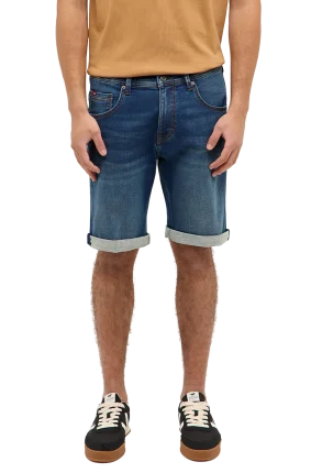 Pánské džínové kraťasy MUSTANG Chicago Shorts Z klasicky modré-seprané