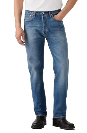 Pánské džíny LEVI'S 501 klasicky modré-seprané