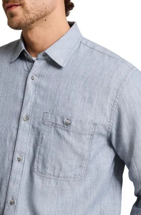 Pánská košile TOM TAILOR dlouhý rukáv modrá - 3XL