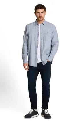 Pánská košile TOM TAILOR dlouhý rukáv modrá - 3XL