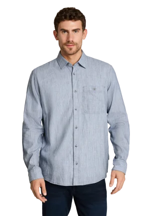 Pánská košile TOM TAILOR dlouhý rukáv modrá - 3XL