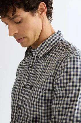Pánská košile WRANGLER dlouhý rukáv modro-bílá