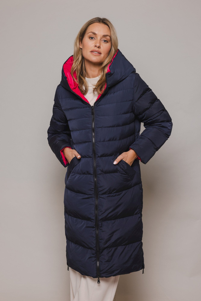 Dámský zimní kabát  RINO & PELLE Keila modro-růžový