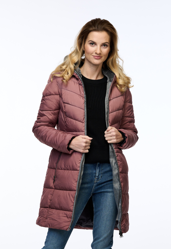 Dámský zimní kabát NEW VIEW růžový