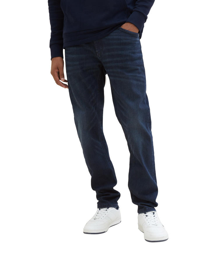 Pánské džíny TOM TAILOR Comfort Tapered tmavě modré - seprané
