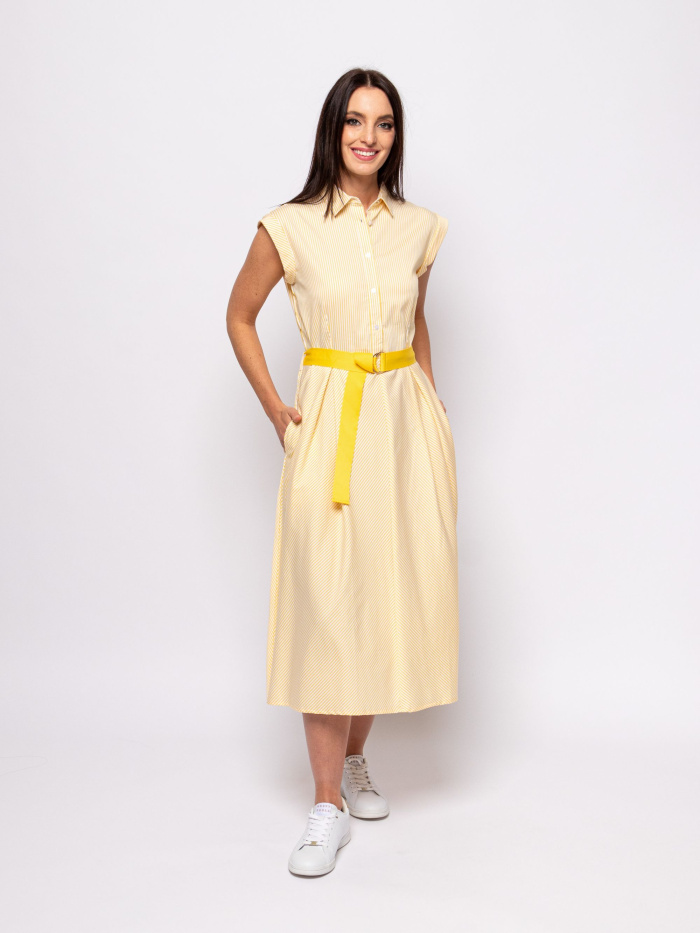 Dámské letní šaty HEAVY TOOLS Vienna žluto-bílé