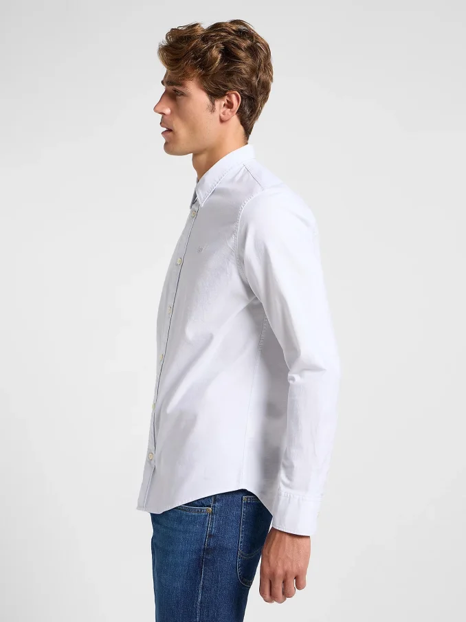 Pánská košile  LEE Patch dlouhý rukáv Shirt bílá