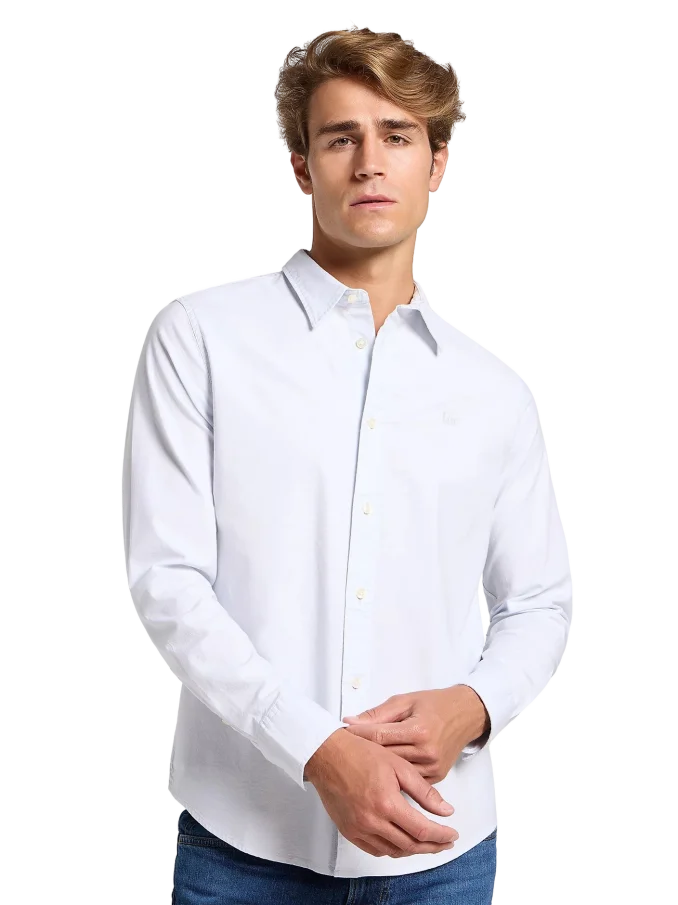 Pánská košile  LEE Patch dlouhý rukáv Shirt bílá