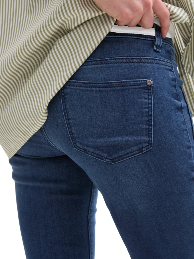 Dámské džíny TOM TAILOR Alexa Cropped slim fit tmavě modré-seprané - 26/26