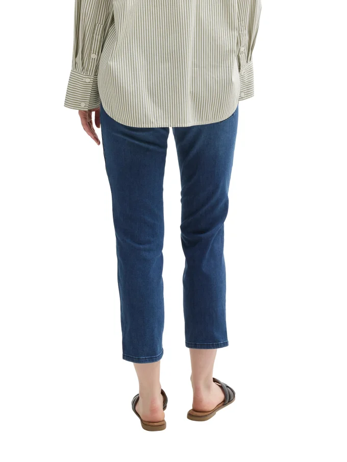 Dámské džíny TOM TAILOR Alexa Cropped slim fit tmavě modré-seprané - 26/26