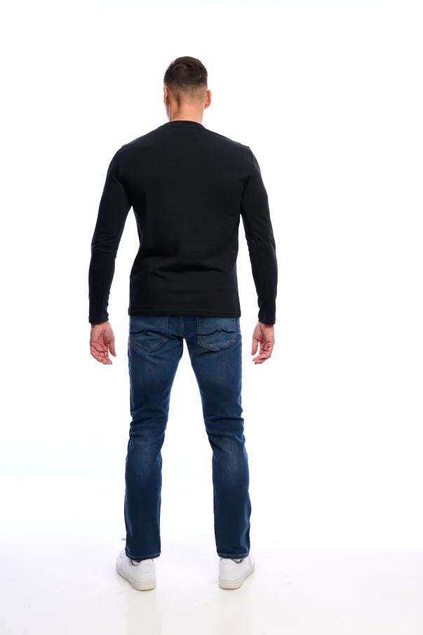 Pánské tričko MUSTANG dlouhý rukáv černá - 3XL