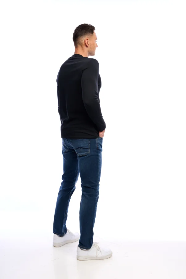 Pánské tričko MUSTANG dlouhý rukáv černá - 3XL