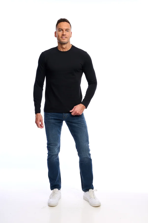 Pánské tričko MUSTANG dlouhý rukáv černá - 3XL