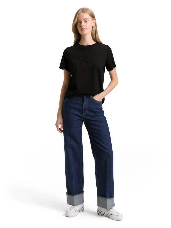 Dámské tričko TOM TAILOR černé - XL
