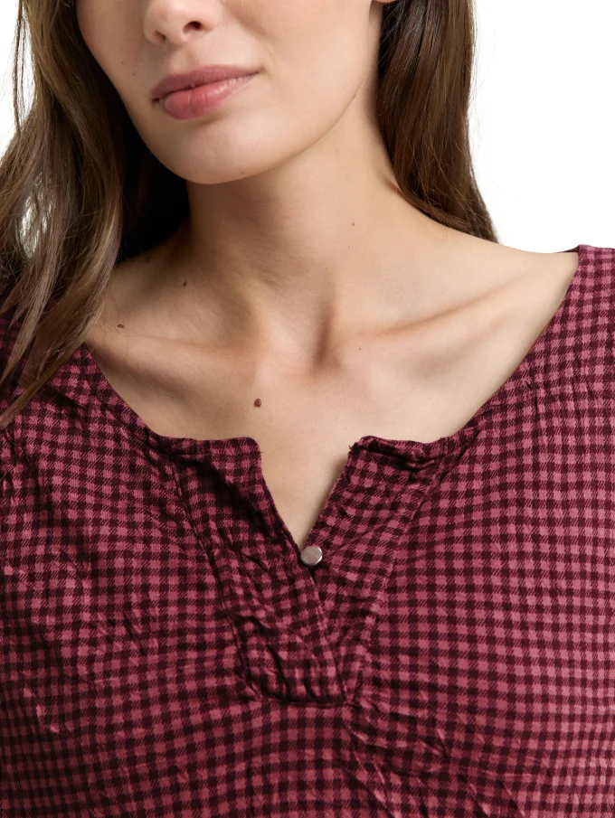 Dámská halenka TOM TAILOR s dlouhým rukávem vínová - XL