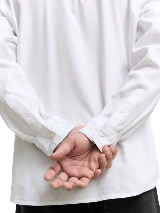 Pánská košile TOM TAILOR dlouhý rukáv bílá - 3XL