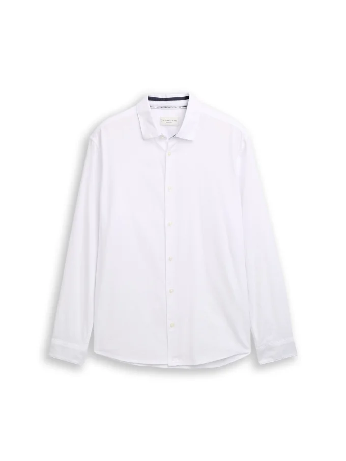 Pánská košile TOM TAILOR dlouhý rukáv bílá - 3XL