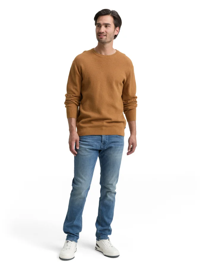 Pánský svetr TOM TAILOR hnědý - XXL