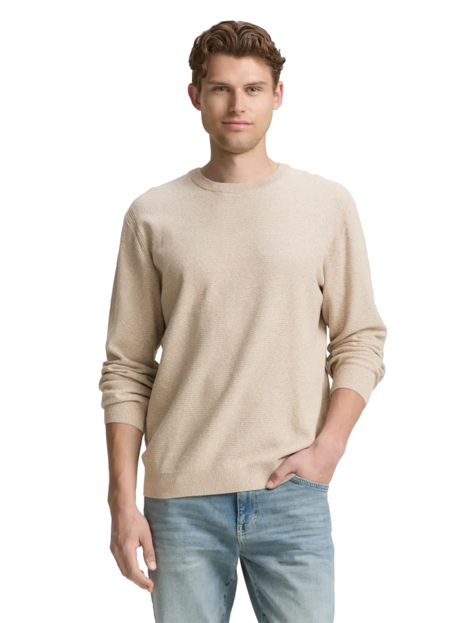 Pánský svetr TOM TAILOR béžový - XL