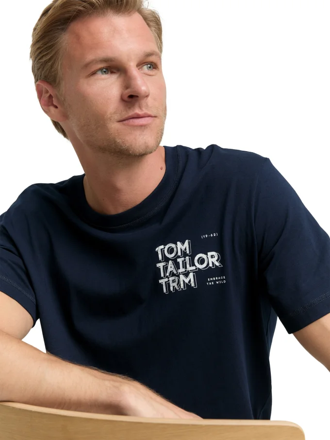 Pánské tričko TOM TAILOR modré - XXL
