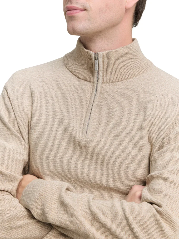Pánský svetr TOM TAILOR béžový - XL