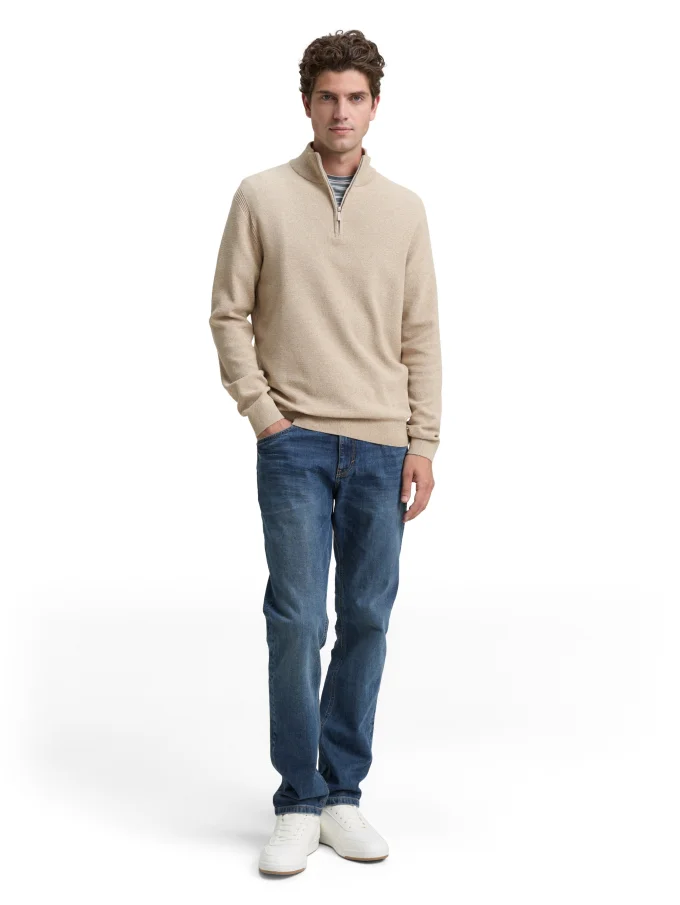 Pánský svetr TOM TAILOR béžový - XL